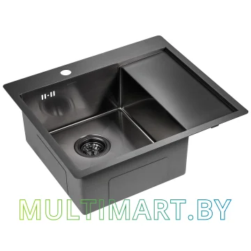 Кухонная мойка Paulmark Flank PM225951-GML (вороненая сталь) картинка 2